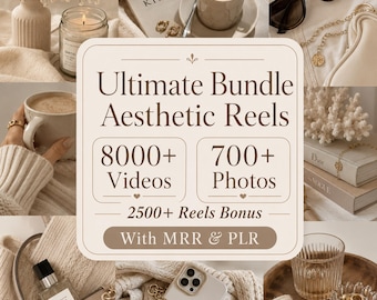 8000+ Faceless Reels Bundle, Aesthetic Videos, Canva Templates, PLR MRR, Instagram Reels, TikTok Content, Viral Reels