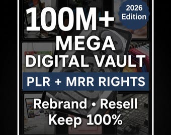 100 Million PLR MRR Digital Products Bundle, Master Resell Rights, Canva Templates, PLR Ebooks, Printable Planners