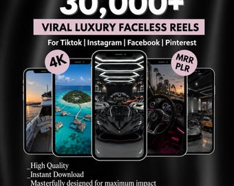 30,000+ Viral Luxury Lifestyle Videos Bundle | Faceless Reels TikTok Instagram | PLR MRR Digital Download | Passive Income