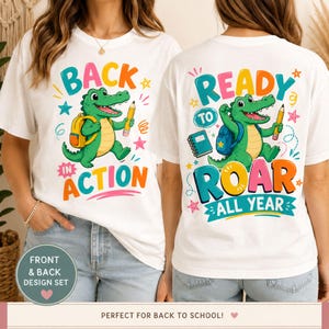 Guess Who’s Back Gator PNG、Back Again PNG、Back to School シャツデザイン、First Day of School Teacher PNG、即時ダウンロード