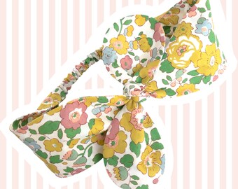 Liberty print Top-Knot Headband | Special Edition Betsy Print | Baby - Adult | Gold Ochre