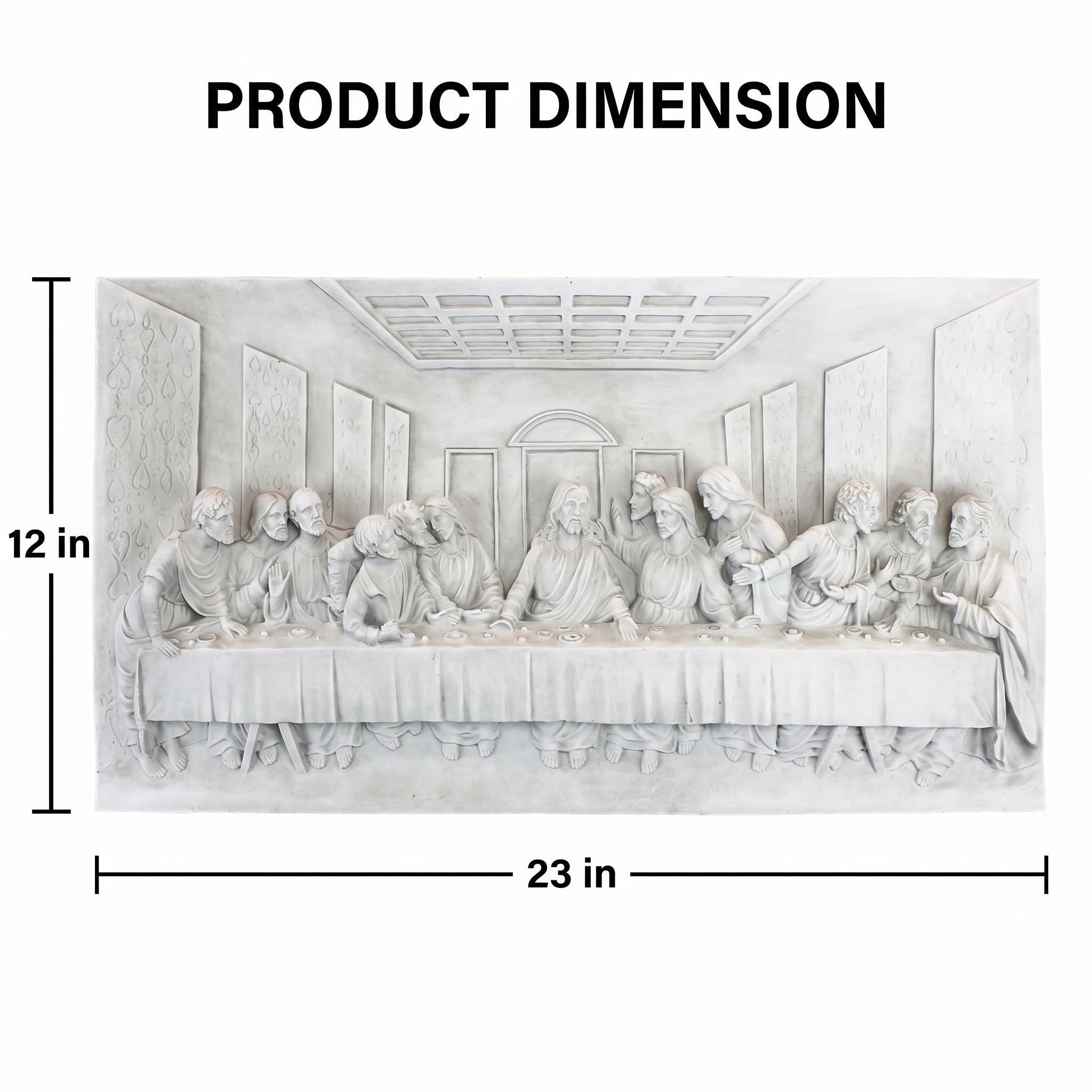 The Last Supper Wall Plaque Sculpture, Antique Stone Resin Christian ...