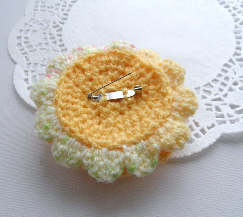 Crochet Brooch Corsage Applique Rose Brooch Any Color Made to Order image 4