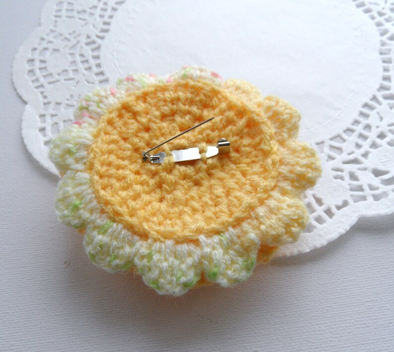 Crochet Brooch Corsage Applique Rose Brooch Any Color Made to Order Etsy