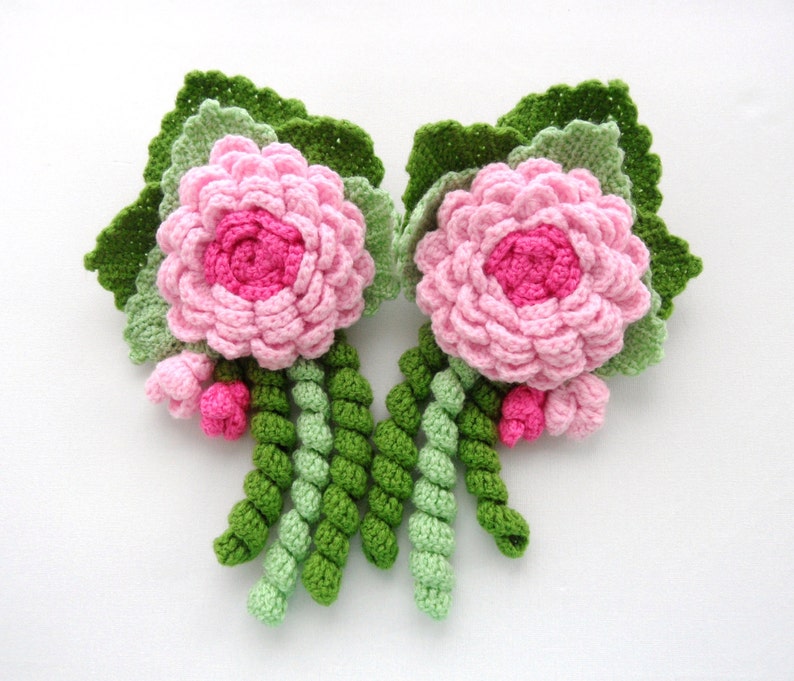 Crochet Curtain Tie Backs Crocheted Flowers Romantic Etsy