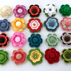 Crochet Flower Applique Corsage Brooch Any Colour Made to Order image 5