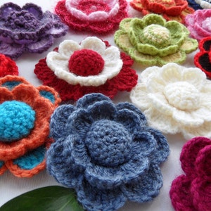 Crochet Flower Applique Corsage Brooch Any Colour Made to Order image 3