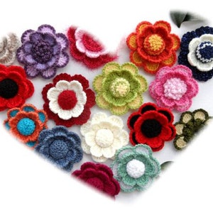 Crochet Flower Applique Corsage Brooch Any Colour Made to Order image 1