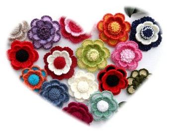 Crochet Flower - Applique - Corsage Brooch - Any Colour - Made to Order