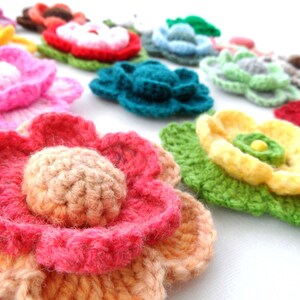 Crochet Flower Applique Corsage Brooch Any Colour Made to Order image 4