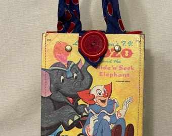 BOZO Upcycled Book Bag Purse**Repurposed Handbag**