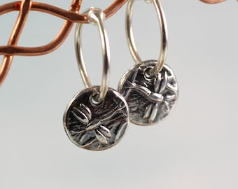 Silver Animal Totem Hoop Earrings: Recycled Fine Silver Dangles