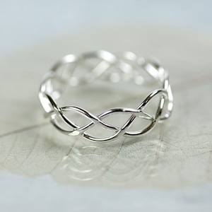 Silver Celtic Ring - Braid Ring 5mm - 3 Strand - Unisex - Silver Ring Braided - Lovers ring