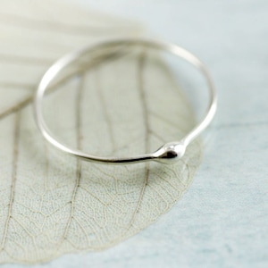 Silver Stacking Ring - Single Bud Ring in Argentium Sterling Silver | Drop Ring Stacking Rings | Minimalist Dot Ring