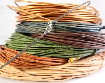 1.5mm Leather Necklace Cord with Sterling Silver Clasp & Ends