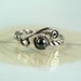 Silver Ring with Haematite Gemstone Viking Ring Rustic Style, Hematite Twist Wire Wrapped Adjustable Ring, Open Ring