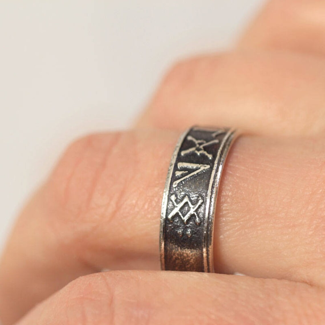 Viking Rune Ring Sterling Silver Band Personalized Custom Etsy