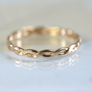 Gold Fill Twist Ring  Twisted  1 mm Wire Dainty Rings Rope Ring | Minimalist Ring