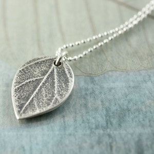 Silver Leaf Necklace - Woodland Jewelry for Her