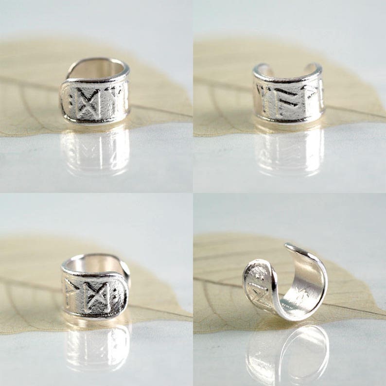 Silver Ear Cuff With Custom Viking Runes Choose 5 Runes for Etsy