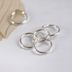 Silver Sleeper Hoop Earrings 11 mm Overlap Hoops image 8