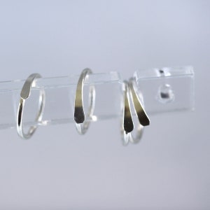 Silver Sleeper Hoop Earrings 11 mm Overlap Hoops image 3