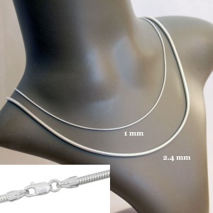 Silver Snake Chain Choose Thickness and Length 16 or 18 Sterling Silver image 9