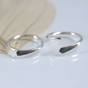 Silver Sleeper Hoop Earrings 11 mm Overlap Hoops image 6