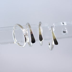 Silver Sleeper Hoop Earrings 11 mm Overlap Hoops image 4