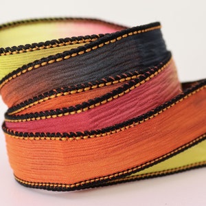 Silk Ribbon Wrap Extra Colours for Bracelet Hand Dyed Crinkle Wrist Wrap Ribbons Calcifer