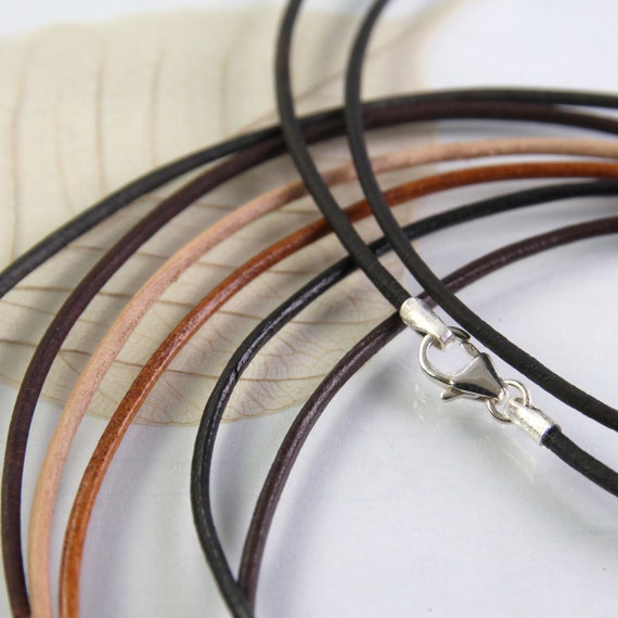 1.5mm Red Leather /& Sterling Silver Necklace Or Wristband 16/" 18/" 20/" 24/" etc
