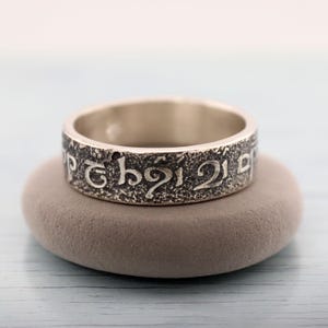 Nicht alle die wandern Ring Silber Band Tengwar Script Elven Schmuck