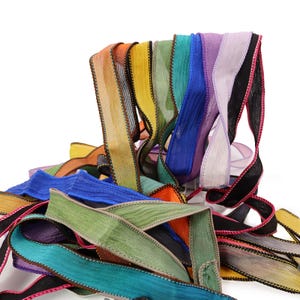 Silk Ribbon Wrap - Extra Colours for Bracelet - Hand Dyed Crinkle Wrist Wrap Ribbons