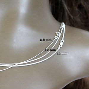 Silver Snake Chain Choose Thickness and Length 16 or 18 Sterling Silver image 3