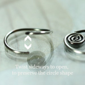 Silver Sleeper Hoops with Celtic Spiral Sideways Earrings Spiral Hoops image 9