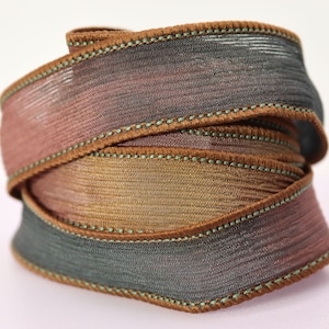 Silk Ribbon Wrap Extra Colours for Bracelet Hand Dyed Crinkle Wrist Wrap Ribbons Fangorn