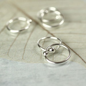 Silver Hoop Earrings 9 mm Sterling Silver Sleepers in Pairs Sleeper Hoops Sterling Earrings Tiny Hoops Everyday Earrings