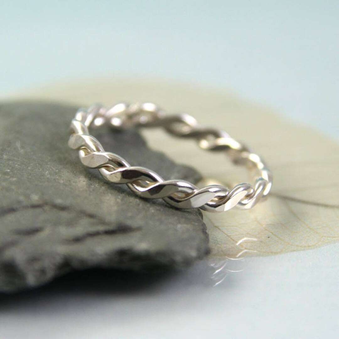 Silver Twist Ring - Sterling 1.2mm Wire Stacking Twisted Rope Ring - Etsy