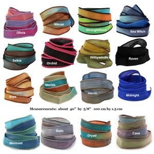 Silk Ribbon Wrap - Extra Colours for Bracelet - Hand Dyed Crinkle Wrist Wrap Ribbons