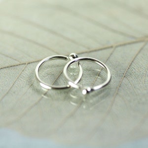 Silver Sleeper Hoops  10 mm Earrings Sterling Sleepers in Pairs Simple Hoop Earrings Sterling Hoops  Helix Piercing