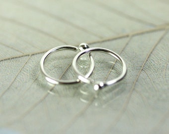 Silver Sleeper Hoops  10 mm Earrings Sterling Sleepers in Pairs Simple Hoop Earrings Sterling Hoops  Helix Piercing