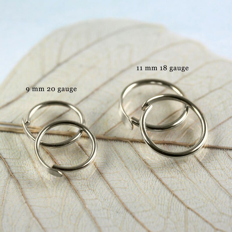 Silver Sleeper Hoop Earrings 11 mm Overlap Hoops image 9