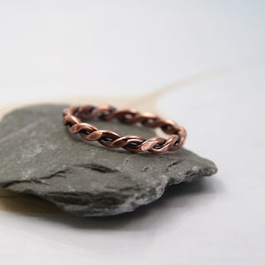 Celtic Copper Ring: Twisted Wire Stacking Band 1.2mm Wire