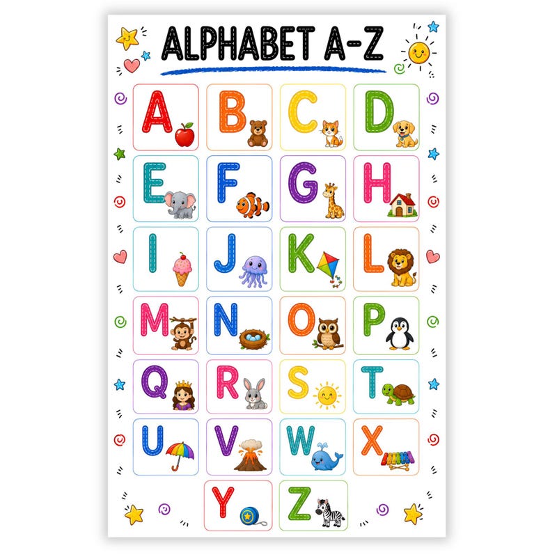Alphabet Objects Poster - Etsy