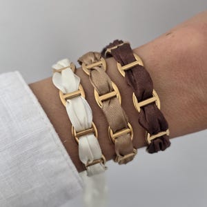 Guldfärgat bandarmband i rostfritt stål i marin stil, damarmband, present till kvinnor, armband i rostfritt stål, marin nät, orange, gul, aprikos