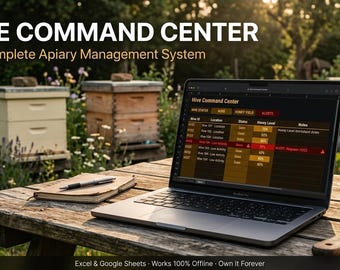 Beekeeping Hive Management Log | Varroa Mite Tracker, Winter Readiness (Google Sheets)