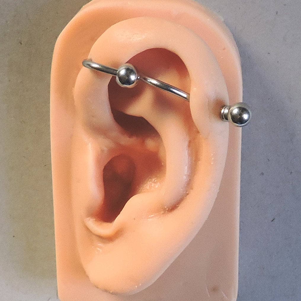 Industrial Barbell Beaded Industrial Piercing Surgical Steel 14 Gauge Ear  Jewelry 1 1/4 Custom Wave Scaffold Piercing Made to Order - Etsy