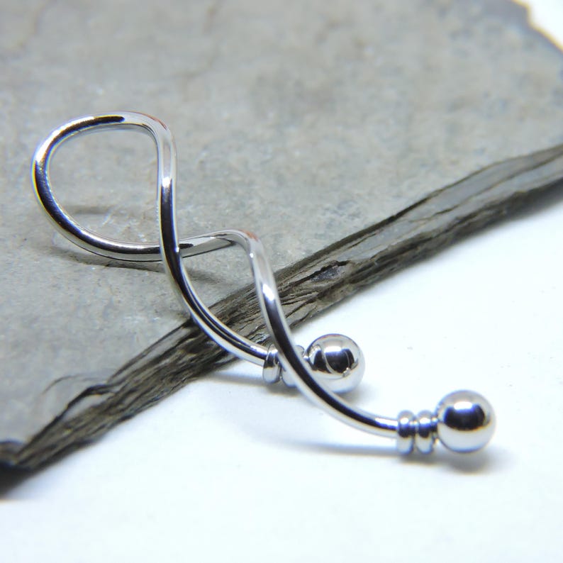 Industrial Barbell Spiral Beaded Industrial Piercing Etsy