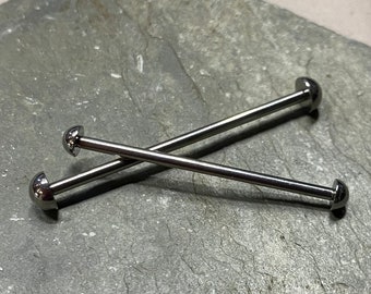 Industrial Barbell Piercing Domed End INTERNALLY THREADED  14G  1 1/4" 1 3/8” 1 1/2” 1 3/4” 2” Scaffold Double Pierced Upper Ear Bar