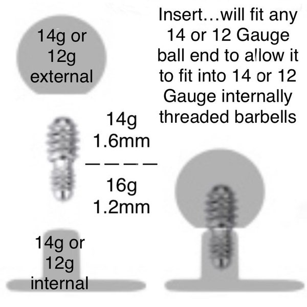 UPGRADE - Insert for Externally Threaded Ends for 14G 12G to Turn Them into Internally Threaded Ends  - Purchase with Another Item Only